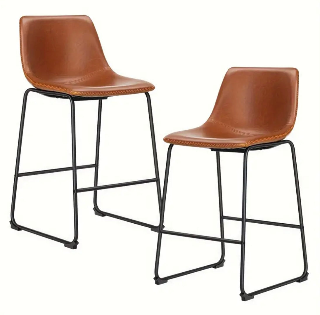 Faux Leather High Back Bar Chairs