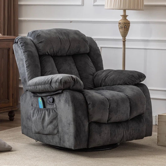 Heated Massage Swivel Rocking Recliner