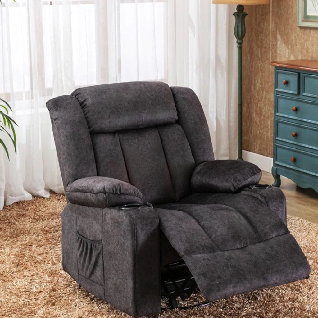 Massage Heated Rocking Recliner with Cup Holders
