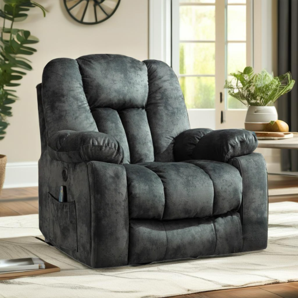 Power Lift Chair Heated Massage Electric Recliner with Super Soft Padding