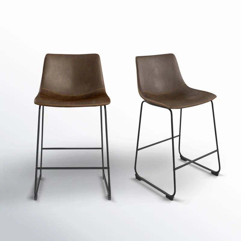 Faux Leather High Back Bar Chairs