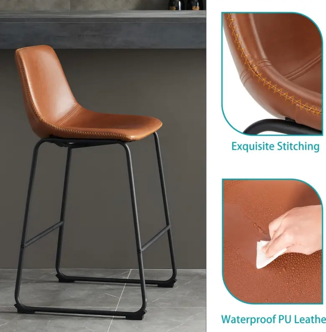Faux Leather High Back Bar Chairs
