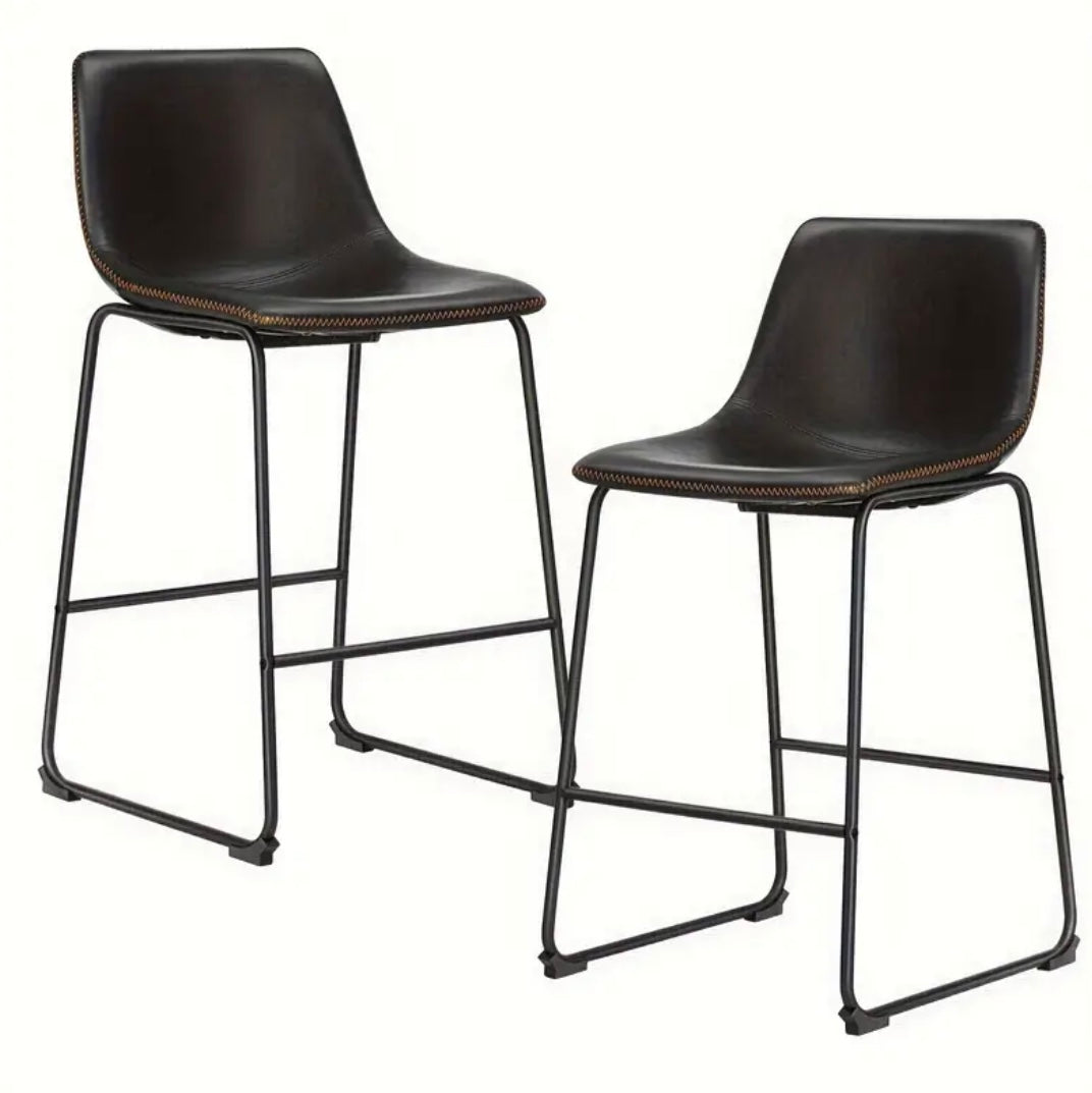 Faux Leather High Back Bar Chairs