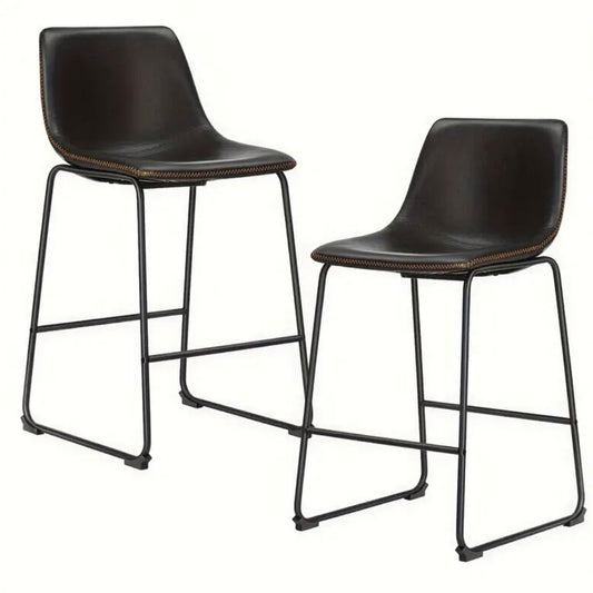 Faux Leather High Back Bar Chairs