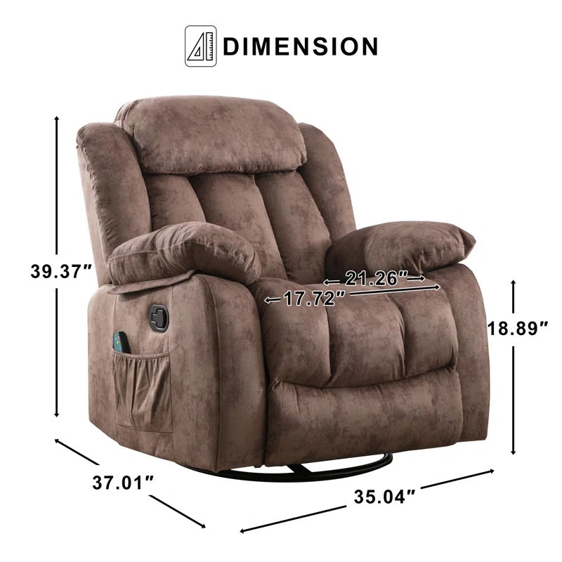 Heated Massage Swivel Rocking Recliner