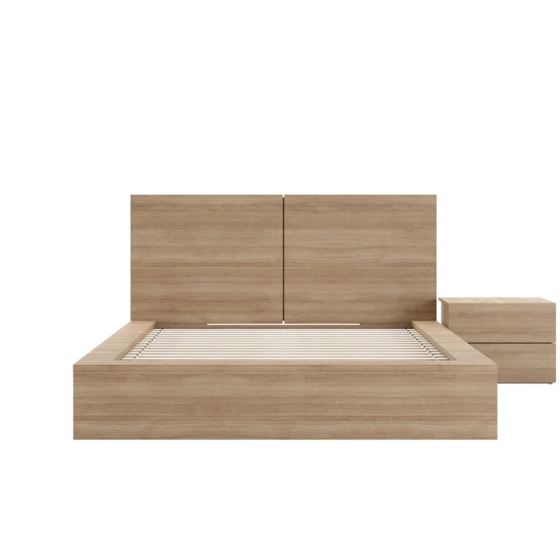 3 Piece Bedroom Wood Set with Bed, Headboard, and Nightstand