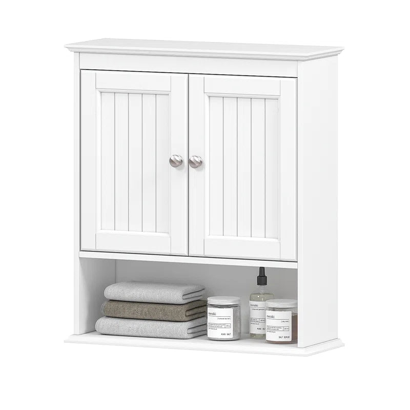 White Two Door Bathroom Wall Cabinet