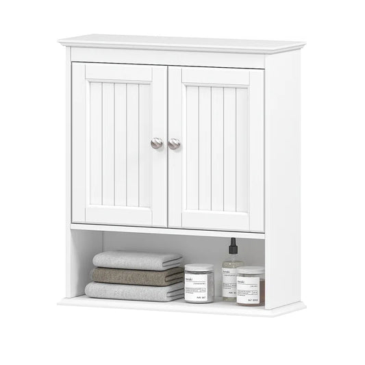 White Two Door Bathroom Wall Cabinet