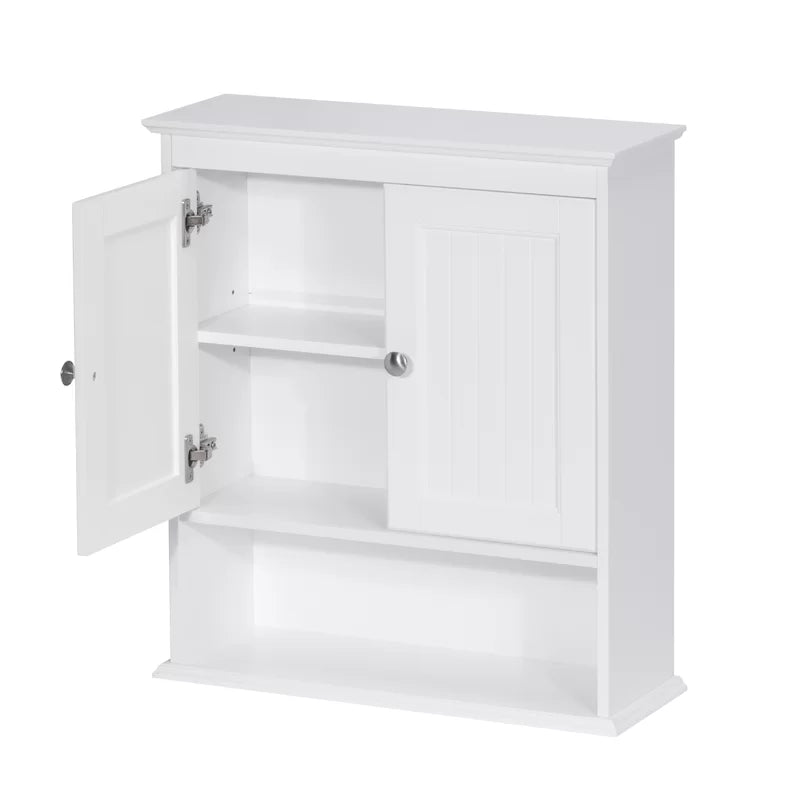 White Two Door Bathroom Wall Cabinet