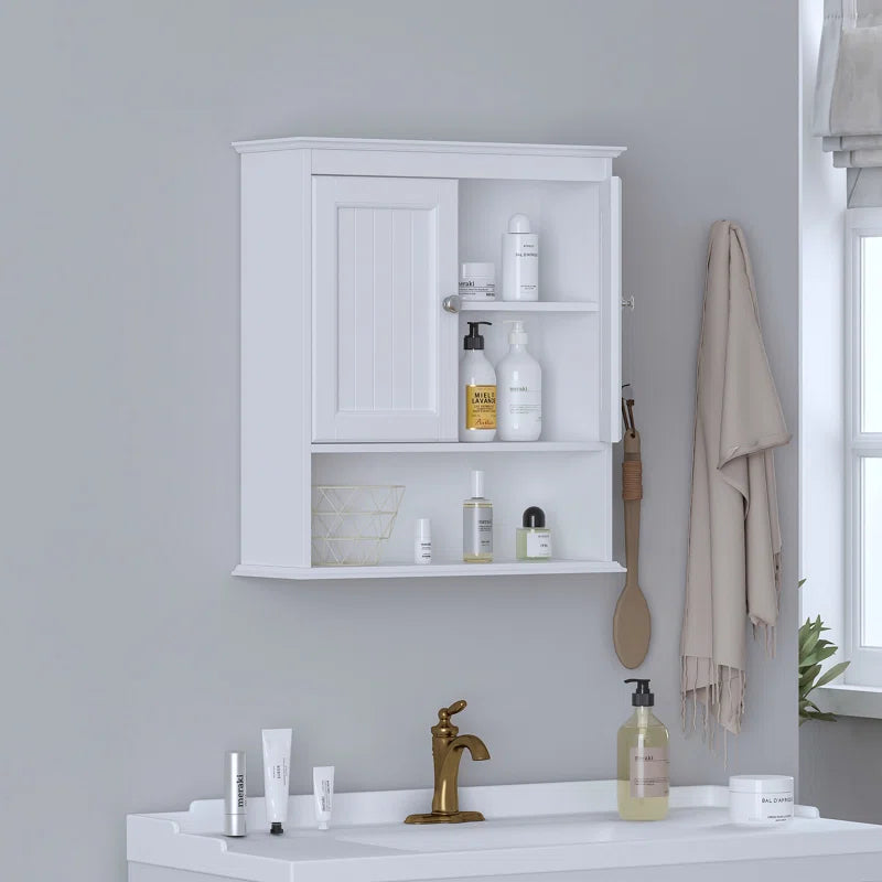 White Two Door Bathroom Wall Cabinet