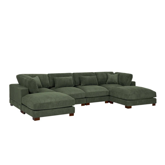 Dark Green 6pc Home Collection Sectional