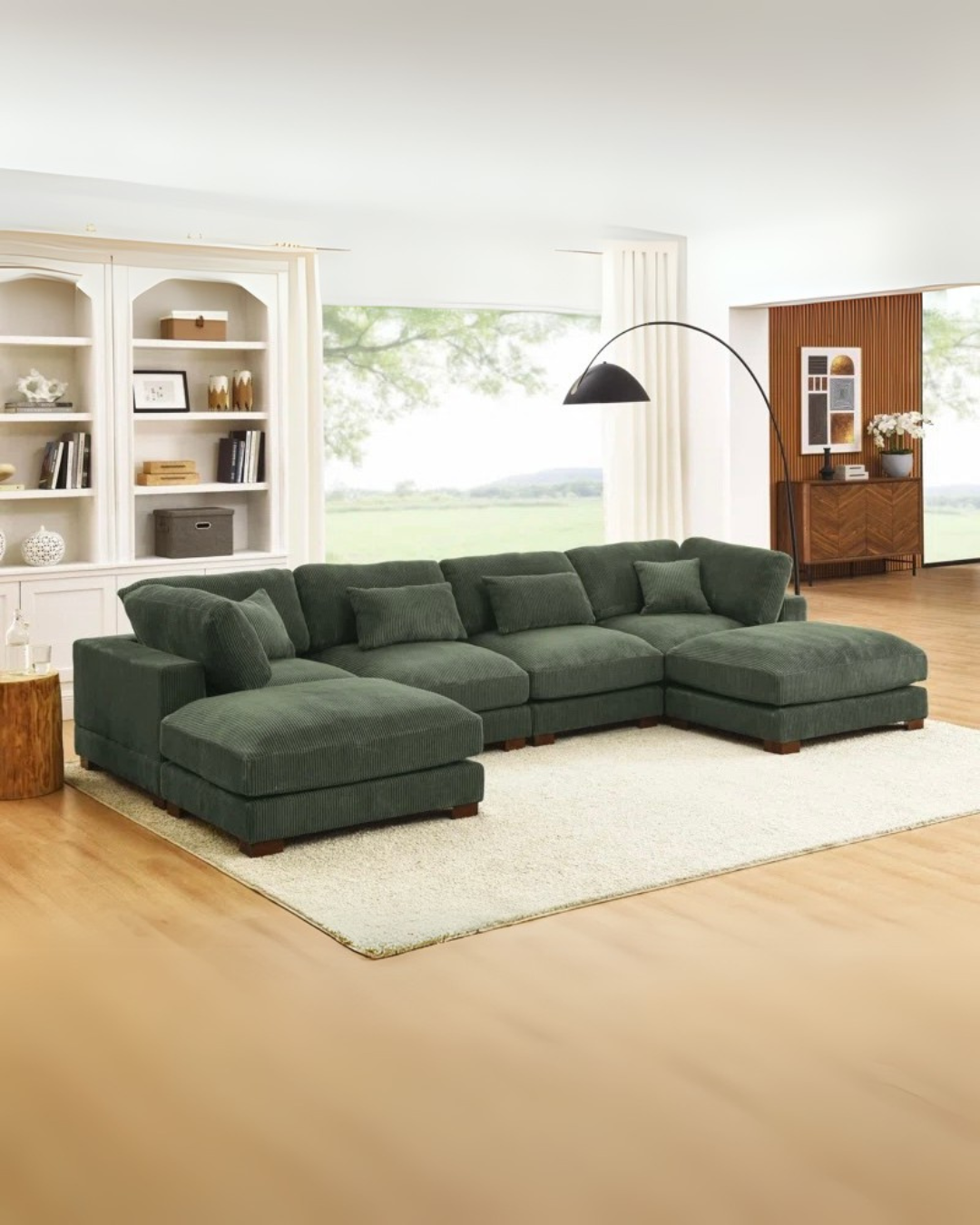 Dark Green 6pc Home Collection Sectional