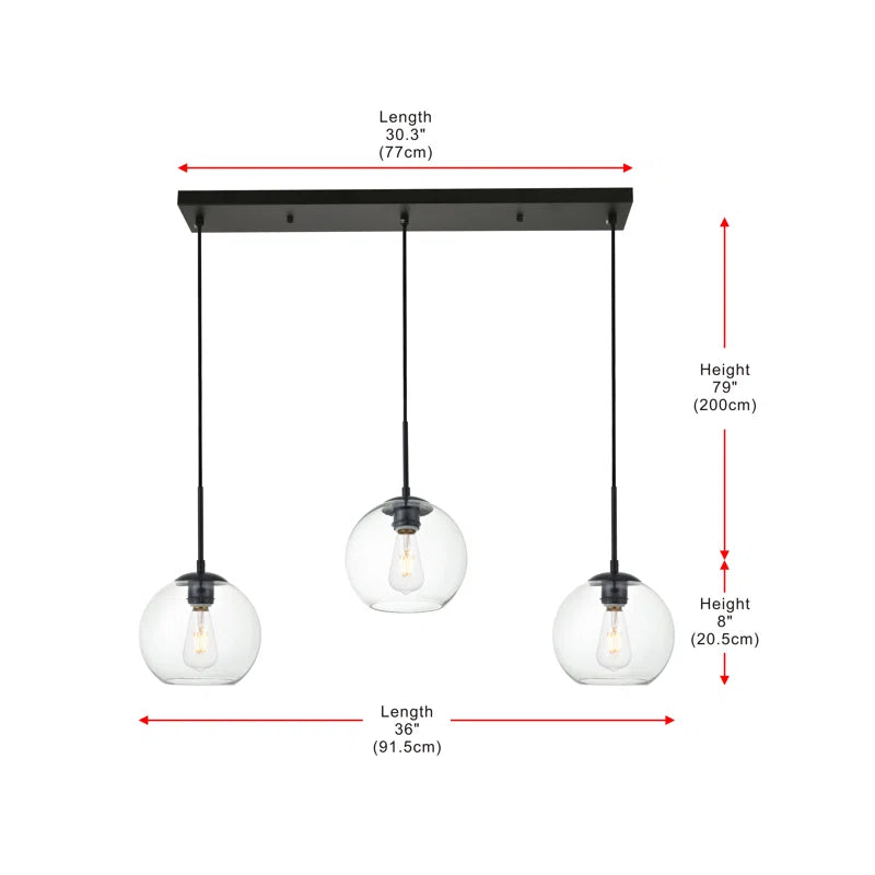 Island Pendant Lighting Measurements
